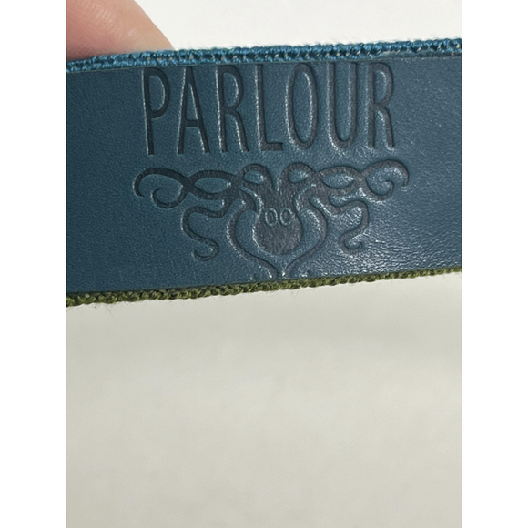 Parlour Needlepoint Belt Mens 36 34 Anchor Stripe Solid Brass Made USA Nautical - Picture 6 of 16